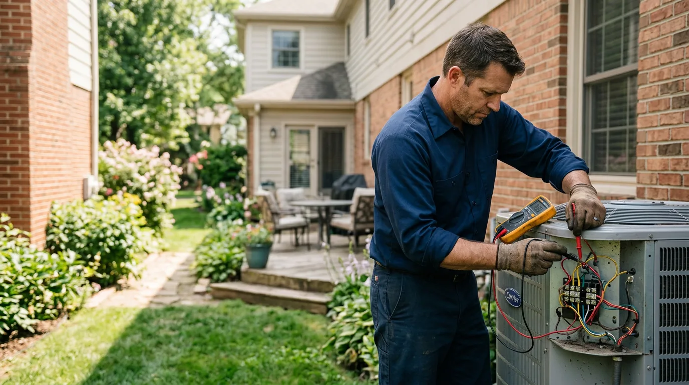 HVAC technician working near La Farge, WI
